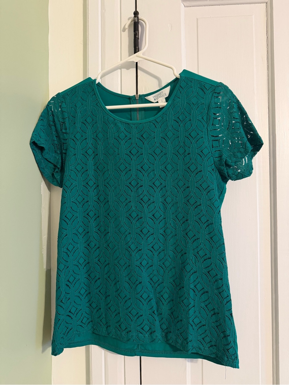 Market & Spruce Green Lace Shirt